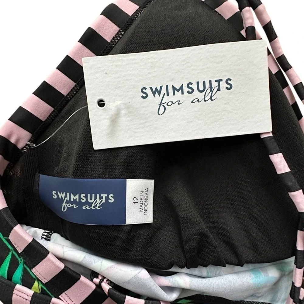 NWT | SWIMSUITS FOR ALL LOOP STRAP TROPICAL TANKINI | SIZE: 12